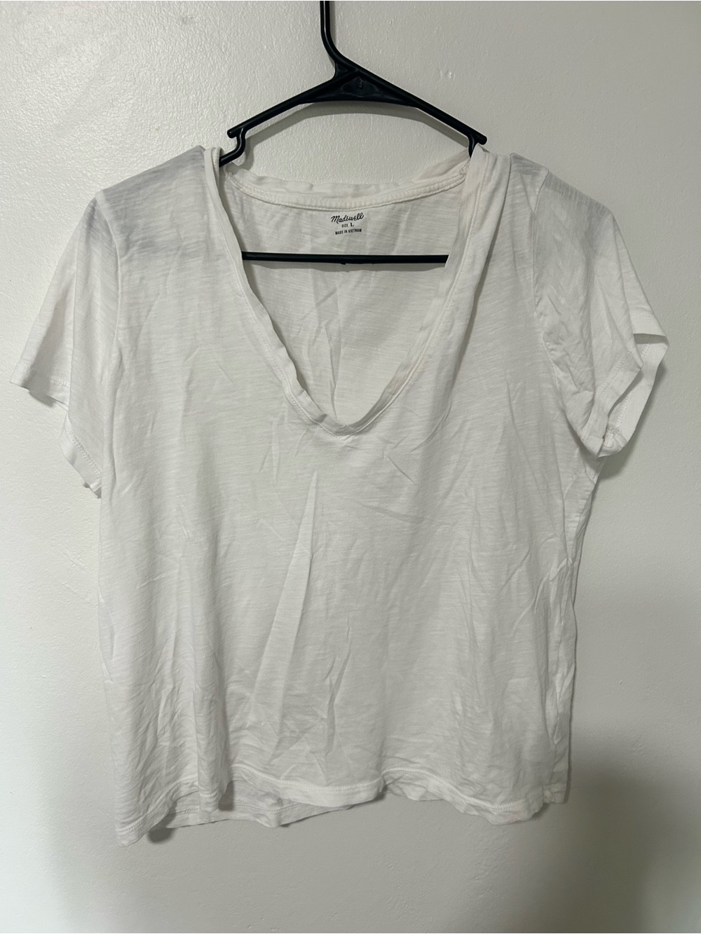 Madewell Classic White V-Neck Short Sleeve Tee